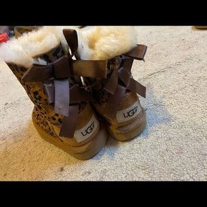 Leopard Bailey Bow Toddler Uggs